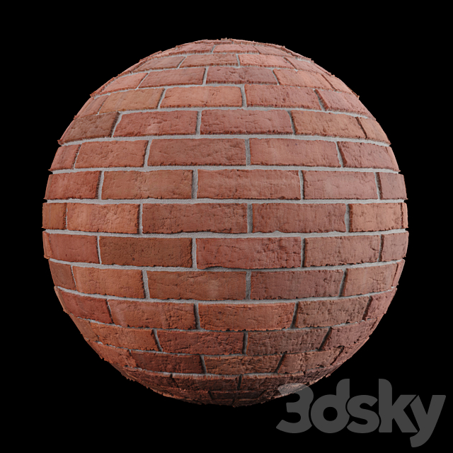 Red brick tiles 3DS Max Model - thumbnail 4