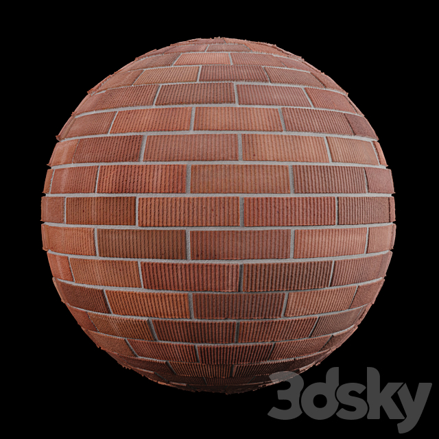 Red brick tiles 3DS Max Model - thumbnail 5