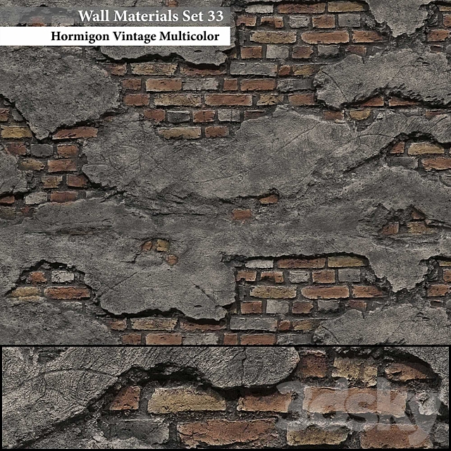 Wall Materials Set 33 3ds Max - thumbnail 1