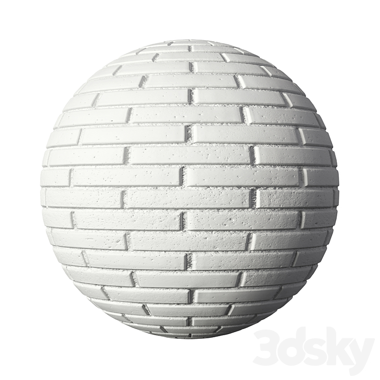 White brick 04 3DS Max Model - thumbnail 2