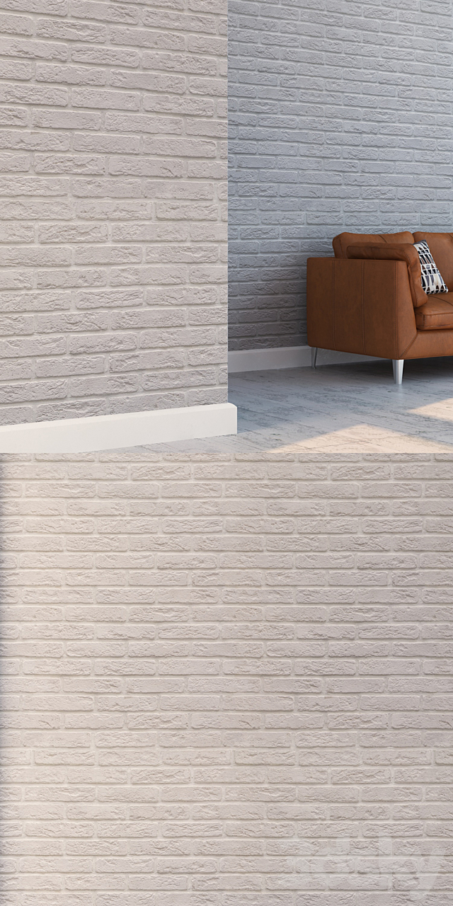 White brick 042 3DS Max Model - thumbnail 3