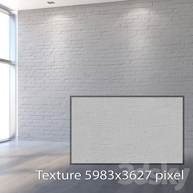 White brick 977 3ds Max - thumbnail 2