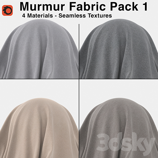 Maharam – Murmur Fabric – Pack 1 (4 Seamless Materials) 3ds Max - thumbnail 1