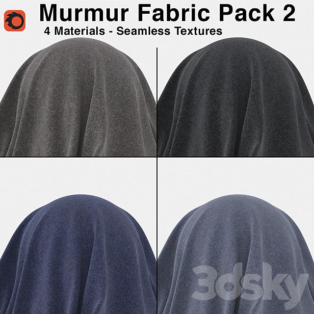 Maharam – Murmur Fabric – Pack 2 (4 Seamless Materials) 3ds Max - thumbnail 1