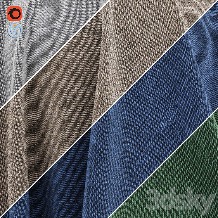 Material cotton fabric 3DS Max Model - thumbnail 1