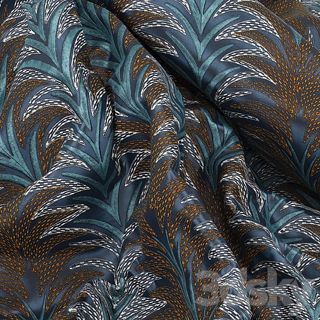 set of fabric materials with patterns 3ds Max - thumbnail 2