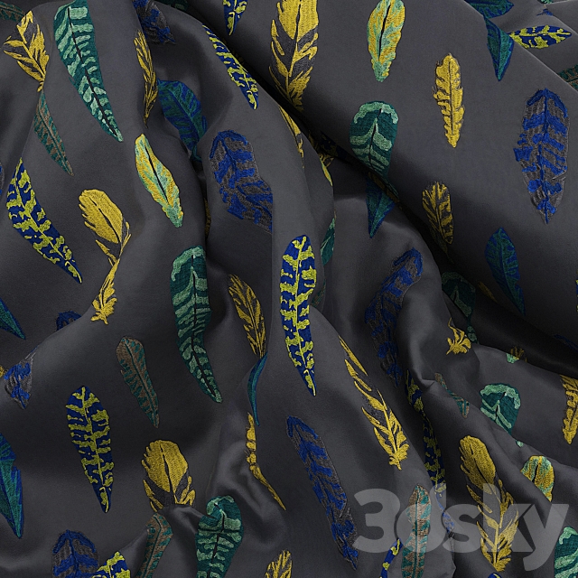 set of fabric materials with patterns 3ds Max - thumbnail 3