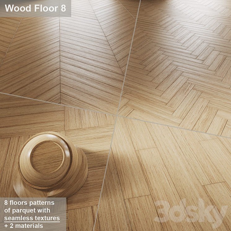 8 variants of parquet layout # 7 3DS Max Model - thumbnail 1