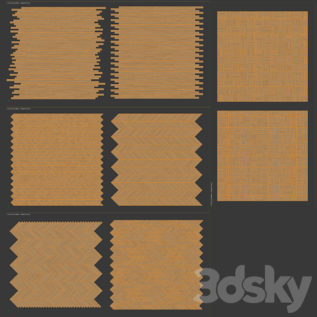 8 variants of parquet layout # 7 3DS Max Model - thumbnail 7