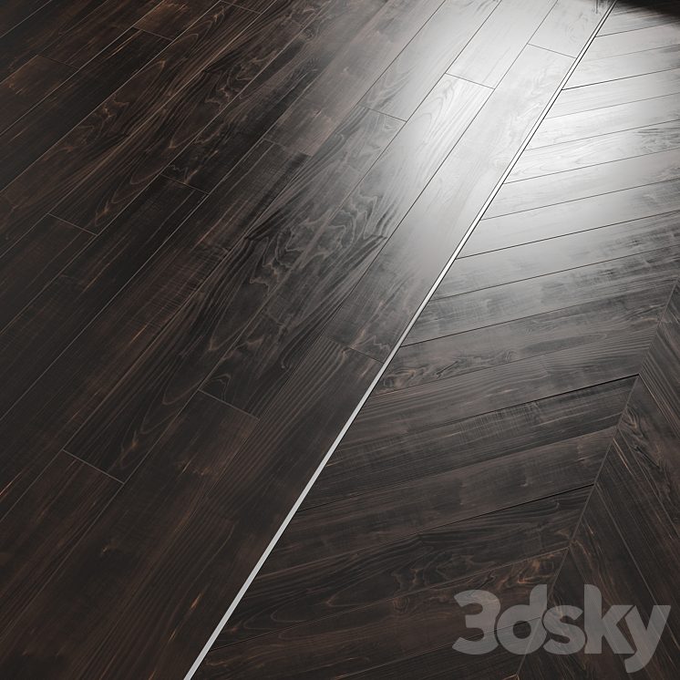 AVE Floor Dark Perfect Oak (Laminate and Chevron Tiles) 3DS Max Model - thumbnail 1