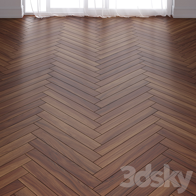 Brown Teak Wood Parquet Floor in 3 types 3ds Max - thumbnail 2