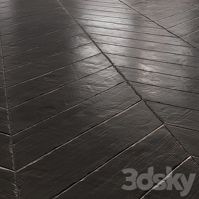 Chevron Parquet – Black Aged 3DSMax File - thumbnail 1