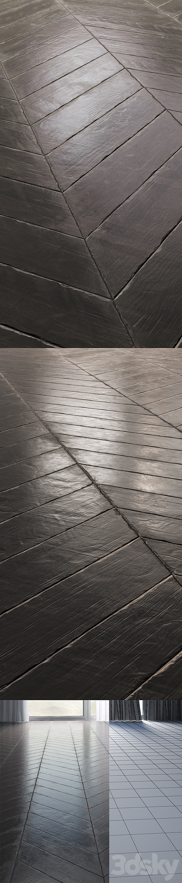 Chevron Parquet – Black Aged 3DSMax File - thumbnail 3