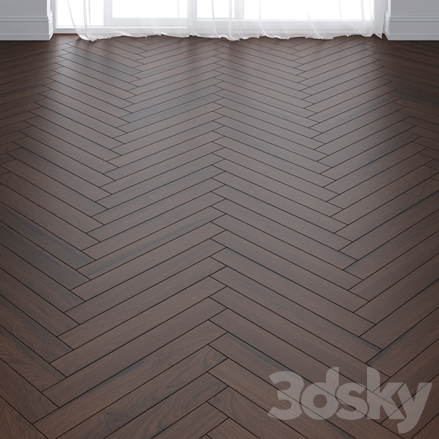 Ebony Oak Wood Parquet Floor in 3 types 3DS Max Model - thumbnail 2