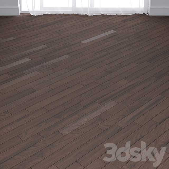 Ebony Oak Wood Parquet Floor in 3 types 3DS Max Model - thumbnail 3