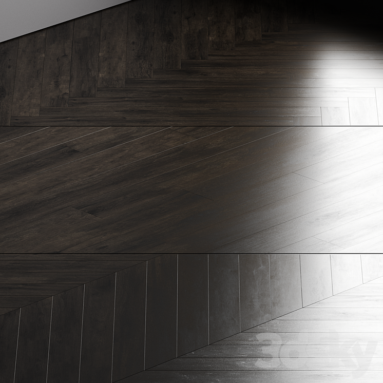 Floor covering (oak parquet board) 009 3DS Max Model - thumbnail 1