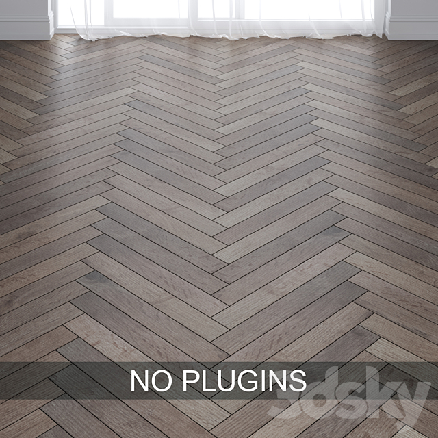 Gray Oak Wood Parquet Floor Tiles vol. 015 in 3 types 3ds Max - thumbnail 2