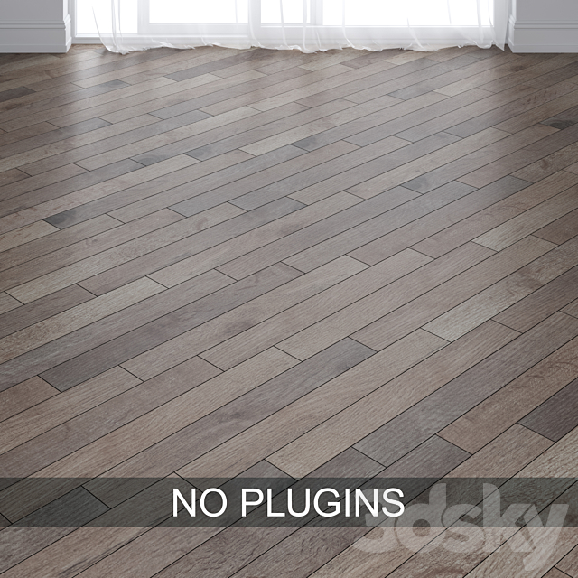 Gray Oak Wood Parquet Floor Tiles vol. 015 in 3 types 3ds Max - thumbnail 3