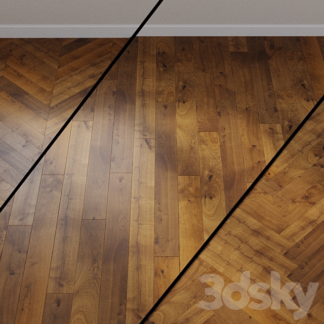 HARO PARQUET 4000 Plank 1-Strip 180 4V Amber Oak Sauvage brushed 3DSMax File - thumbnail 1