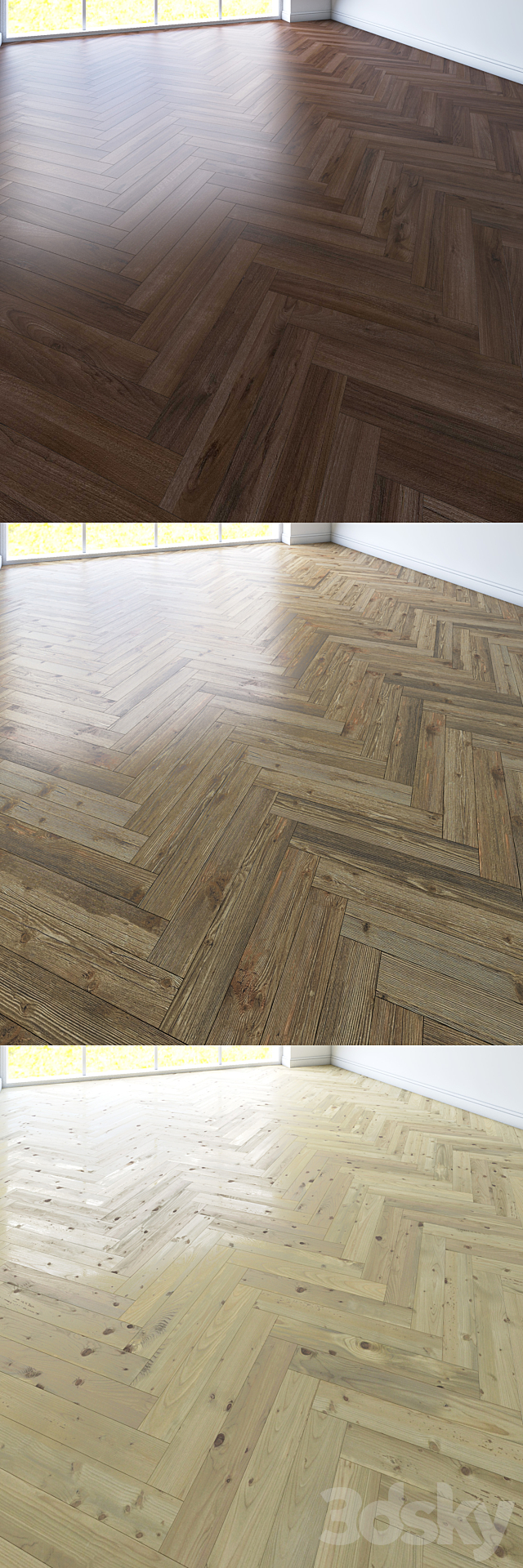 Herringbone parquet. 3 types 3DSMax File - thumbnail 2