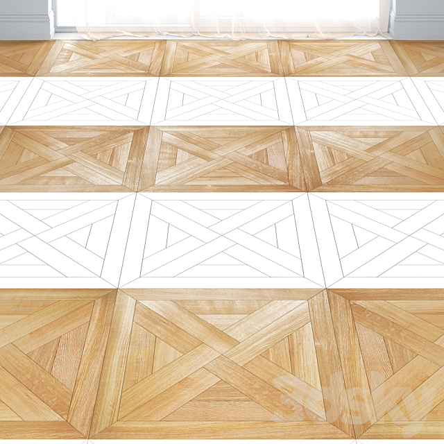 Modular parquet Trianon from the company Coswick. 3ds Max - thumbnail 2