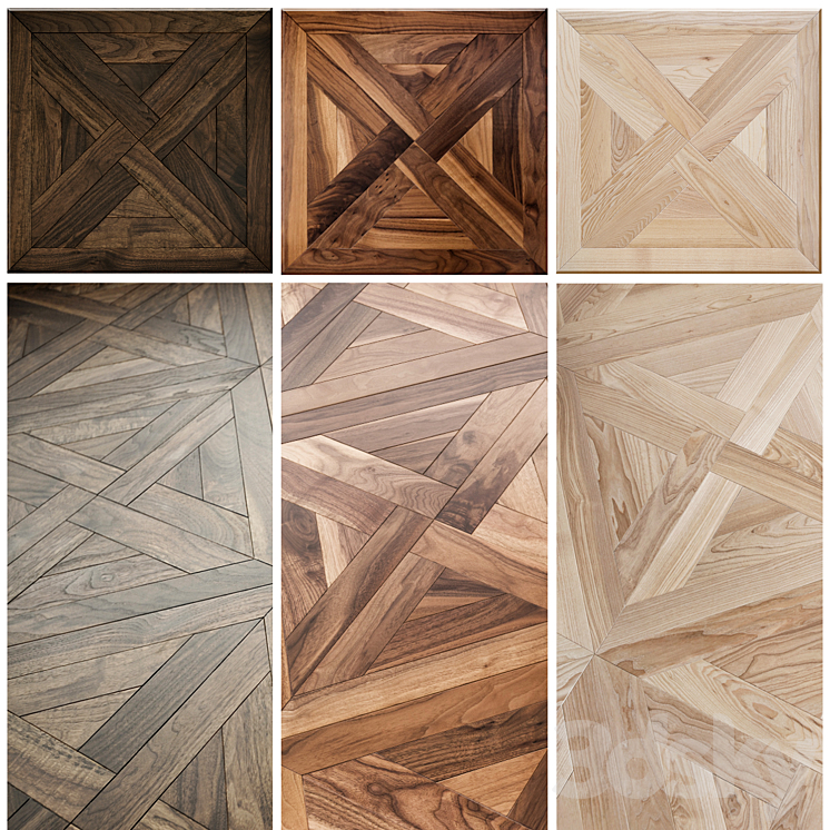 MOSAIC WOOD FLOORS 3DS Max - thumbnail 1