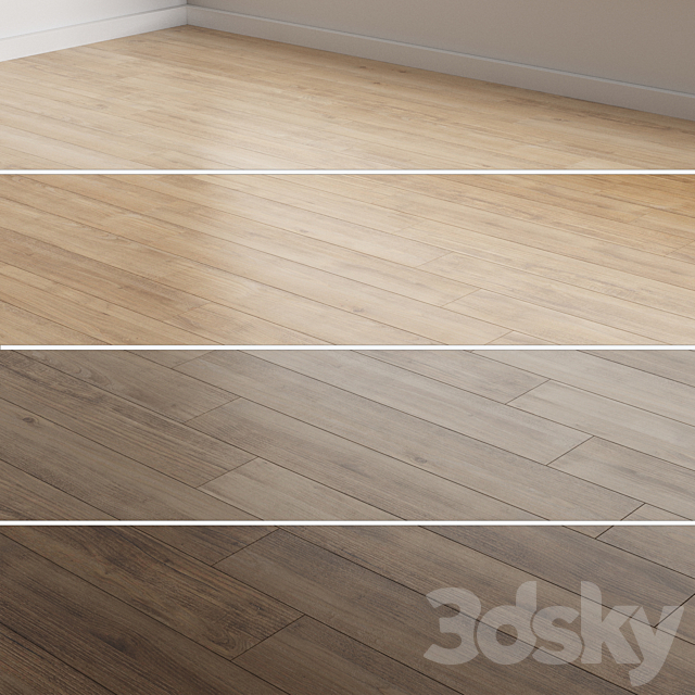 Oak Flooring 4 colors 5 installations 11 3ds Max - thumbnail 1