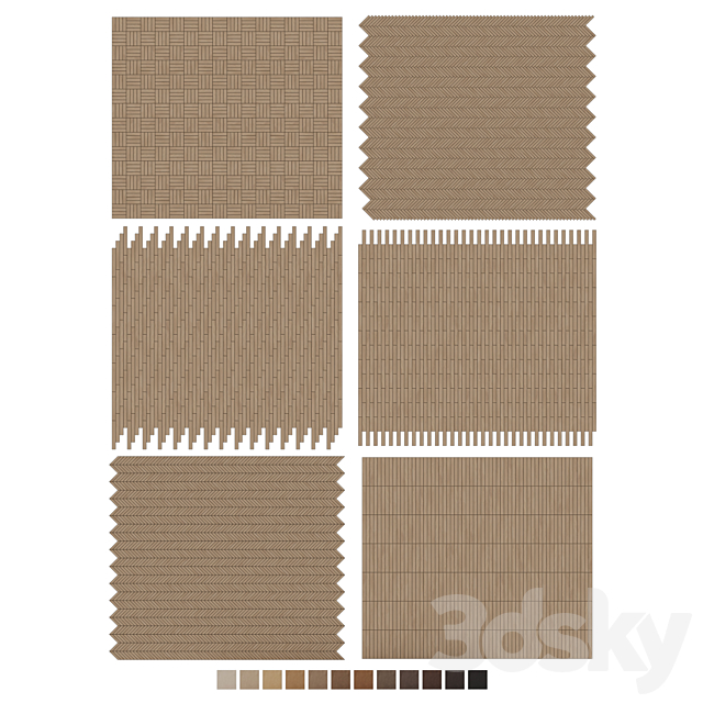 Oak Flooring Set 001 3DS Max Model - thumbnail 7