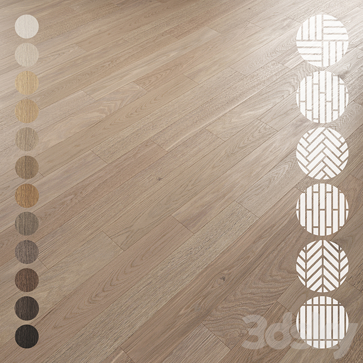 Oak Flooring Set 022 3DS Max Model - thumbnail 1