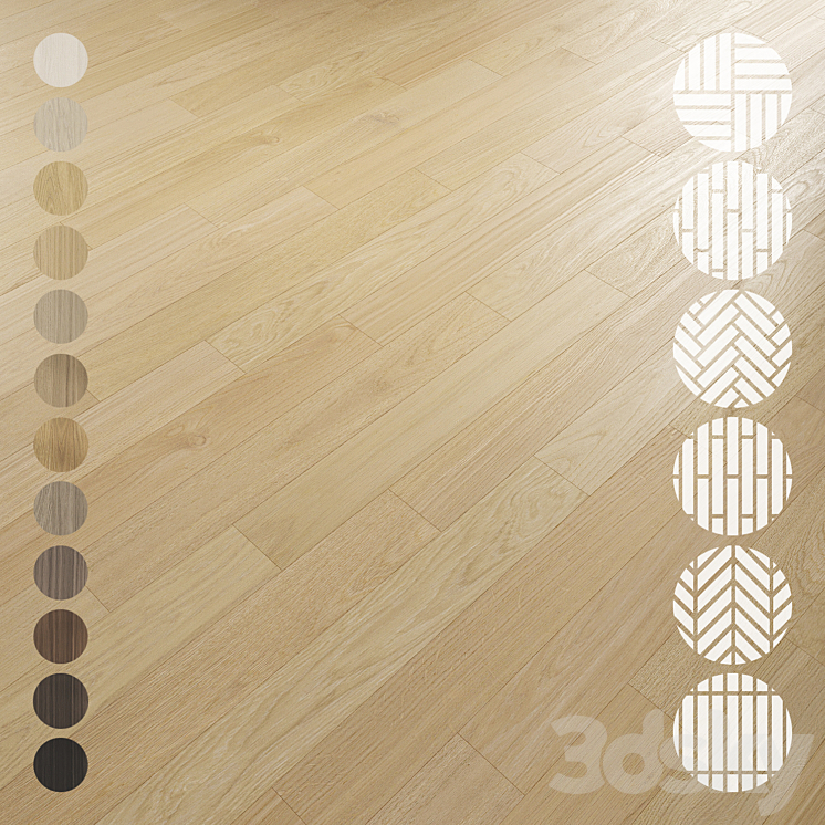 Oak Flooring Set 024 3DS Max Model - thumbnail 1