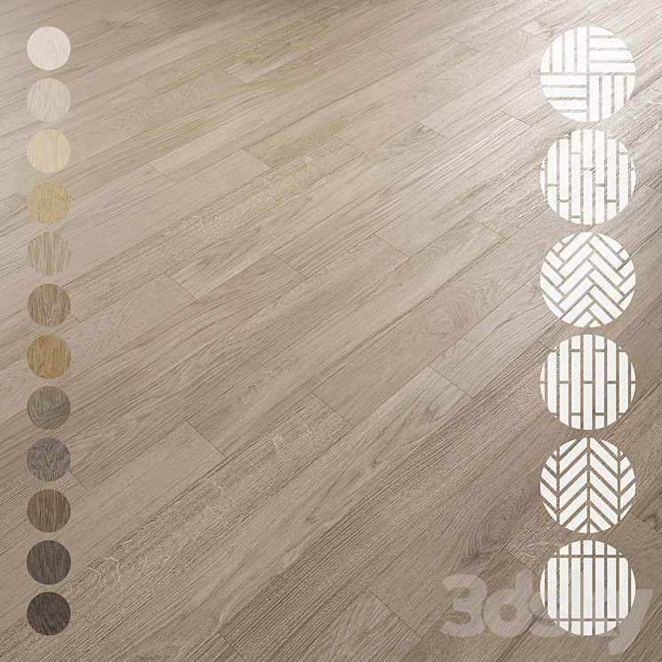 Oak Flooring Set 031 3DS Max Model - thumbnail 1