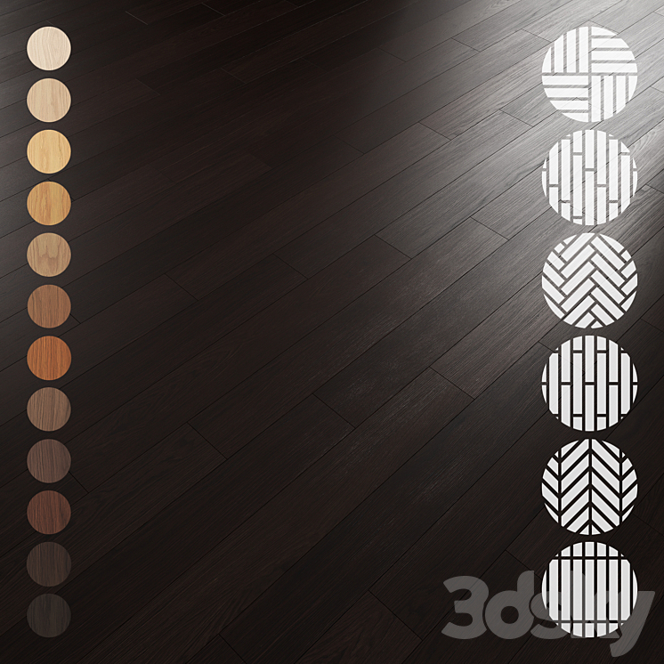 Oak Flooring Set 033 3DS Max Model - thumbnail 1