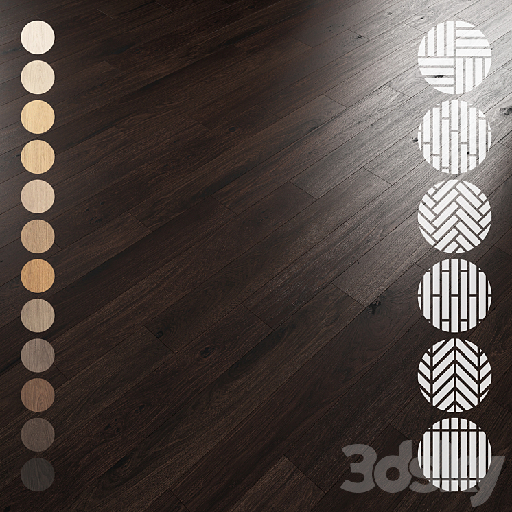 Oak Flooring Set 043 3DS Max Model - thumbnail 1