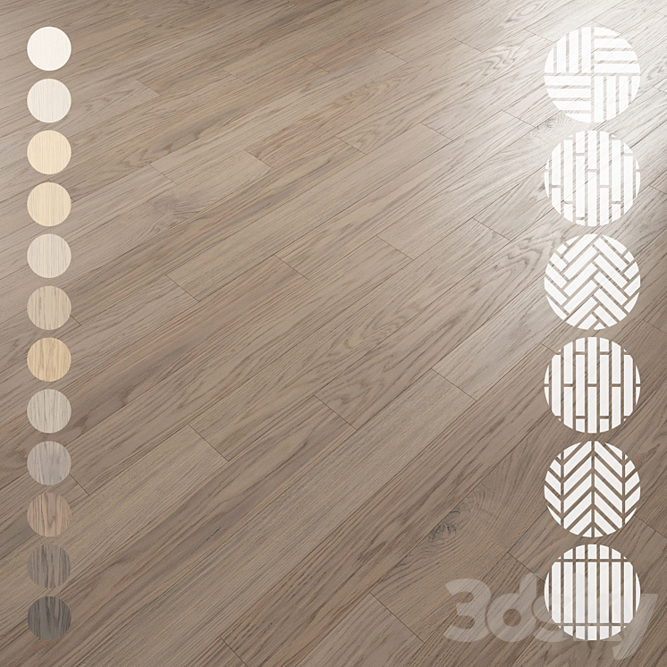 Oak Flooring Set 044 3DS Max Model - thumbnail 1