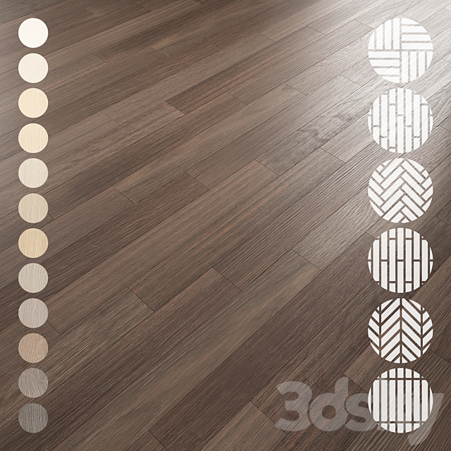 Oak Flooring Set 075 3ds Max - thumbnail 1