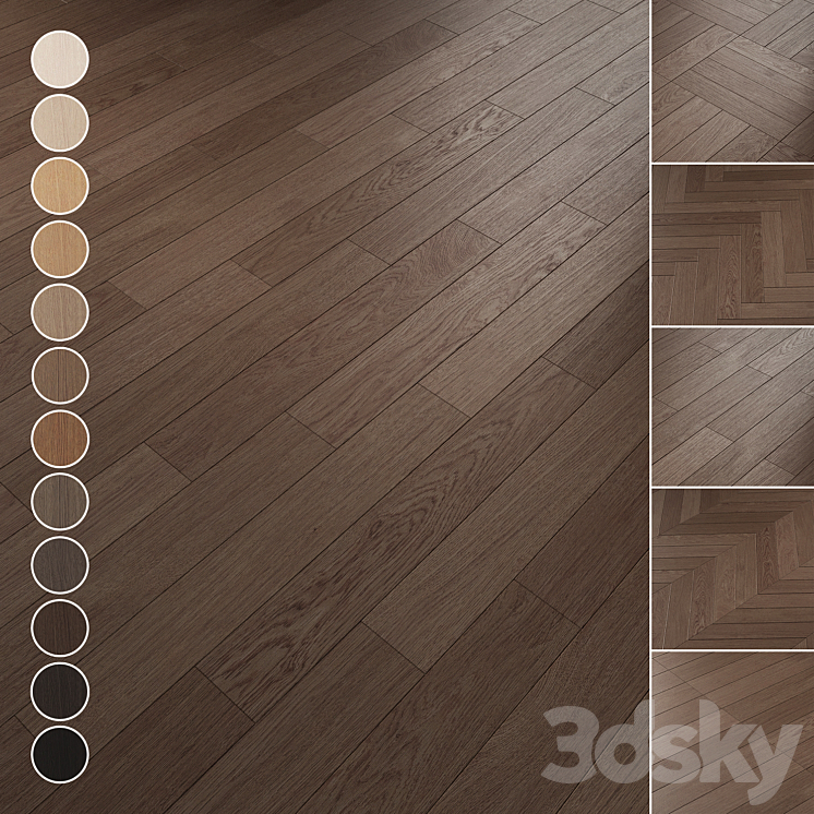 Oak Flooring Set 081 3DS Max Model - thumbnail 1