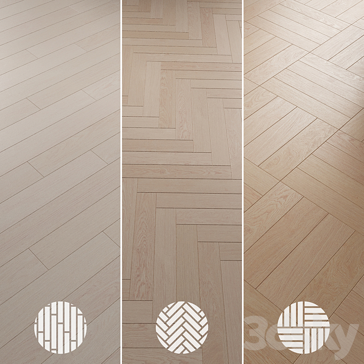 Oak Flooring Set 081 3DS Max Model - thumbnail 2