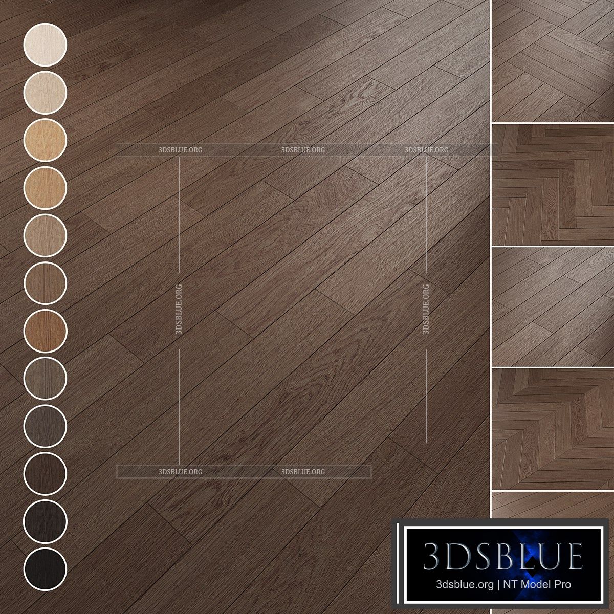 Oak Flooring Set 081 3DS Max - thumbnail 3