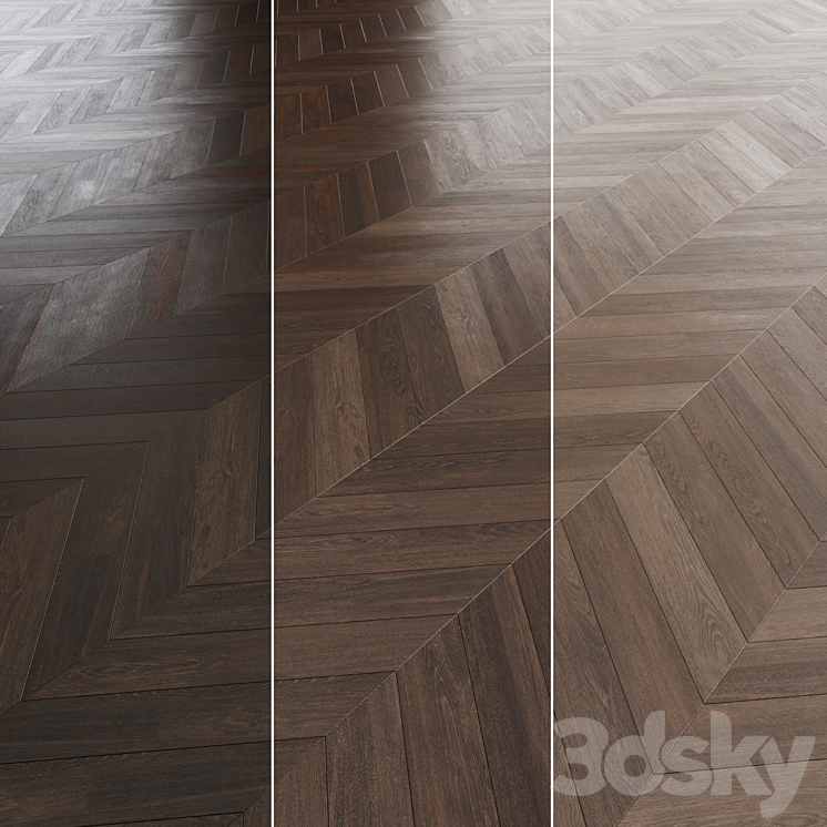 Oak parquet 12 colors. 3DS Max Model - thumbnail 2