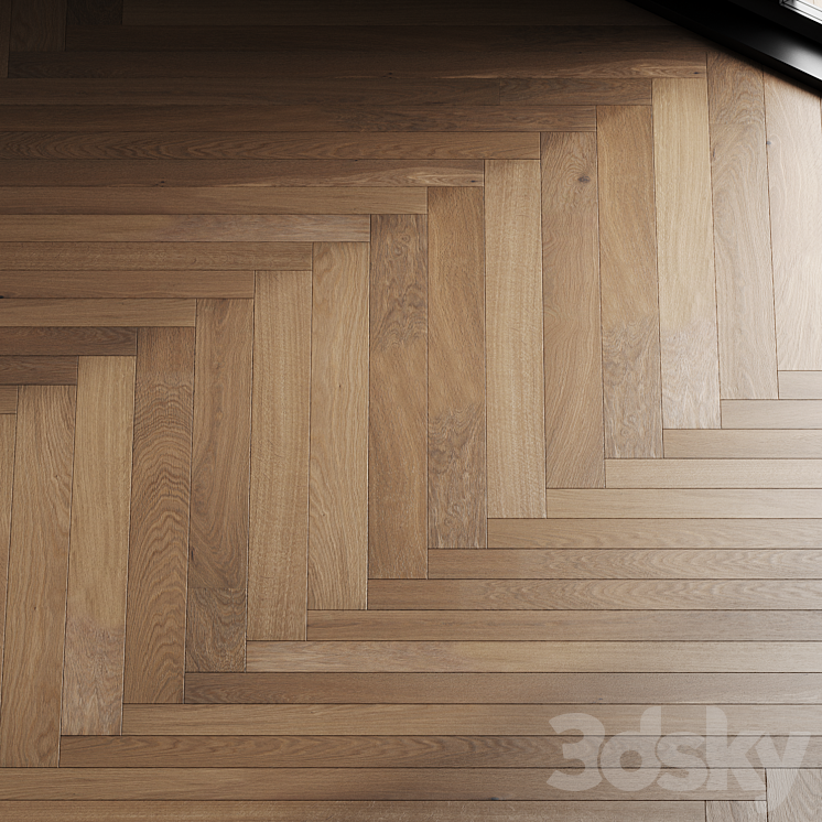 Oak parquet board 09 (wood floor set) 3DS Max Model - thumbnail 2