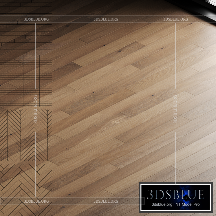 Oak parquet board 09 (wood floor set) 3DS Max - thumbnail 3