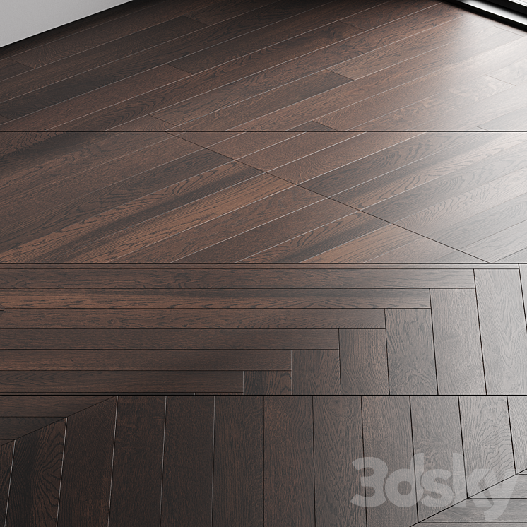 Oak parquet board 14 3DS Max Model - thumbnail 1