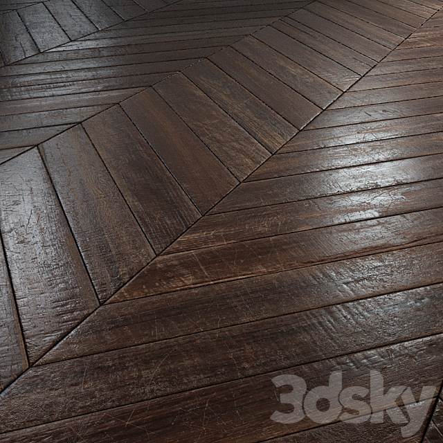 Old chevron Parquet – PBR textures 3ds Max - thumbnail 1