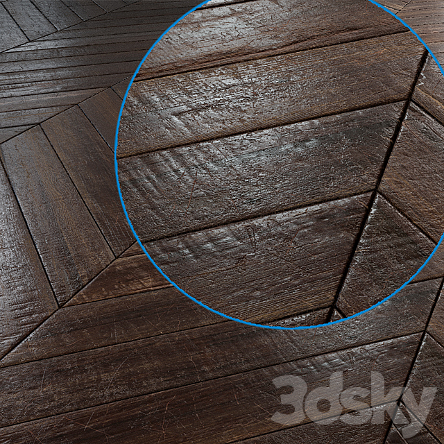 Old chevron Parquet – PBR textures 3ds Max - thumbnail 2