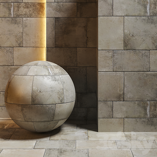 Old floor tile Lapicida 3ds Max - thumbnail 1