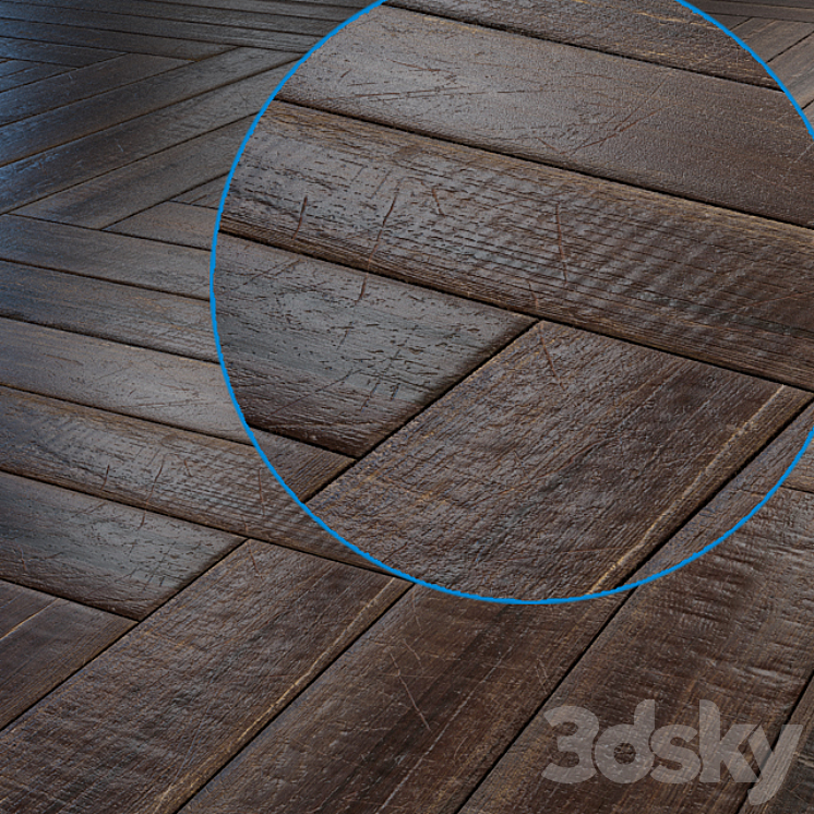 Old Herringbone Parquet – PBR textures 3DS Max Model - thumbnail 2