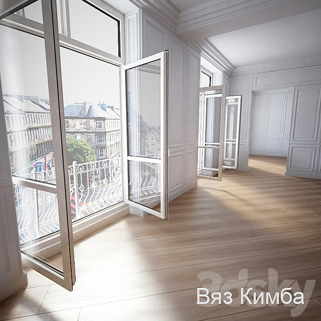 Parquet 3 types: Kimba Elm. Elm Oakland. Birch 3DSMax File - thumbnail 2