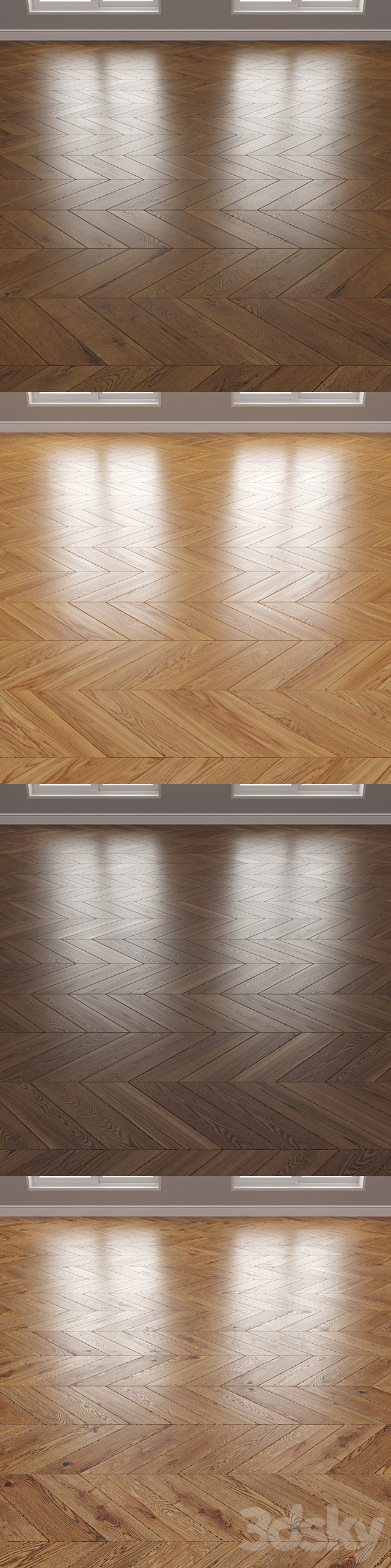 Parquet 4 colors Linear herringbone chevron setquad1 3ds Max - thumbnail 3