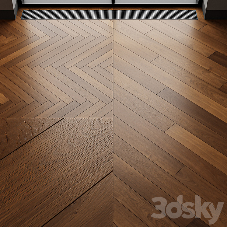 Parquet Berlin oak toned 3DS Max Model - thumbnail 1