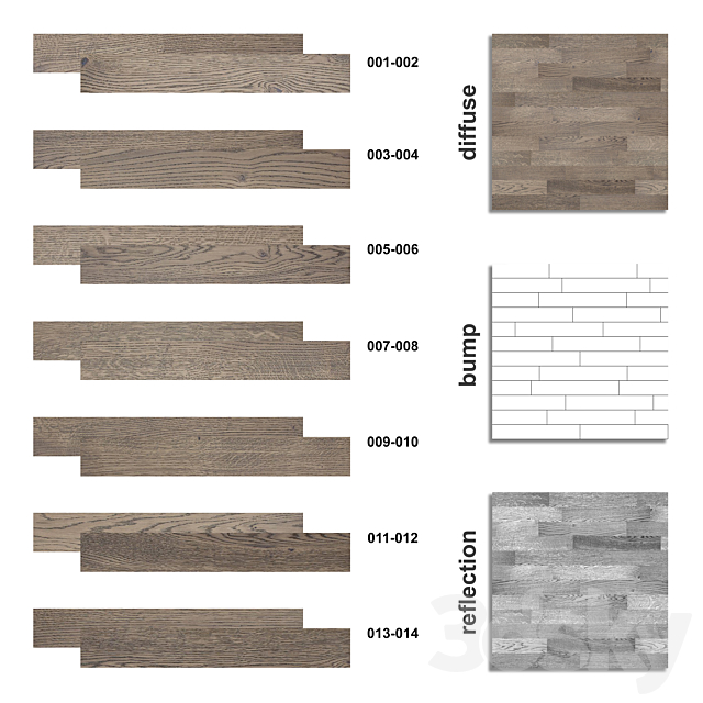 Parquet board Focus Floor Oak borax oil 3DS Max Model - thumbnail 2